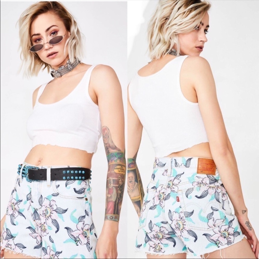 Levi’s 501 Hella Bloom Cut-Off High-Rise Shorts New